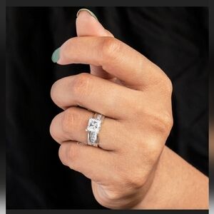 2 CT princess cut moissanite ring white gold size 7